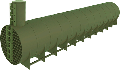 Резервуар (Ёмкость) горизонтальный для наземного монтажа 150 м³ / 4000*4035*13730 мм.